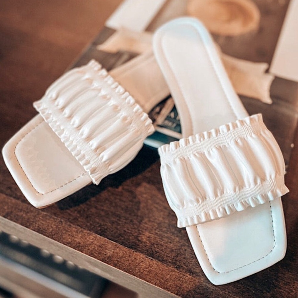 Elegant White Women's Slide Sandals